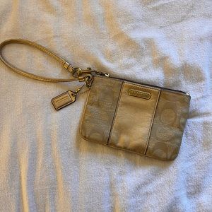 Coach gold wristlet